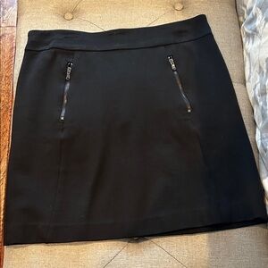 Ann Taylor Black Skirt with Zipper Accents